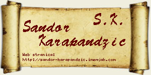 Šandor Karapandžić vizit kartica